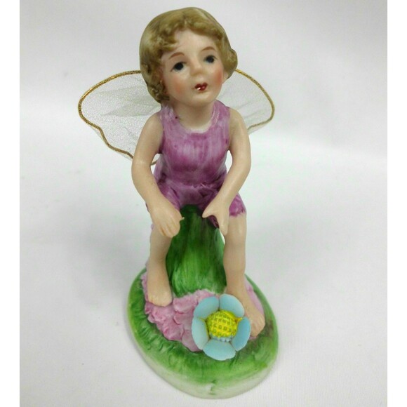 Vintage Enesco 1979 Porcelain Bisque Fairy Woodland Pixie Figurine 3 Inch Set - Picture 6 of 9